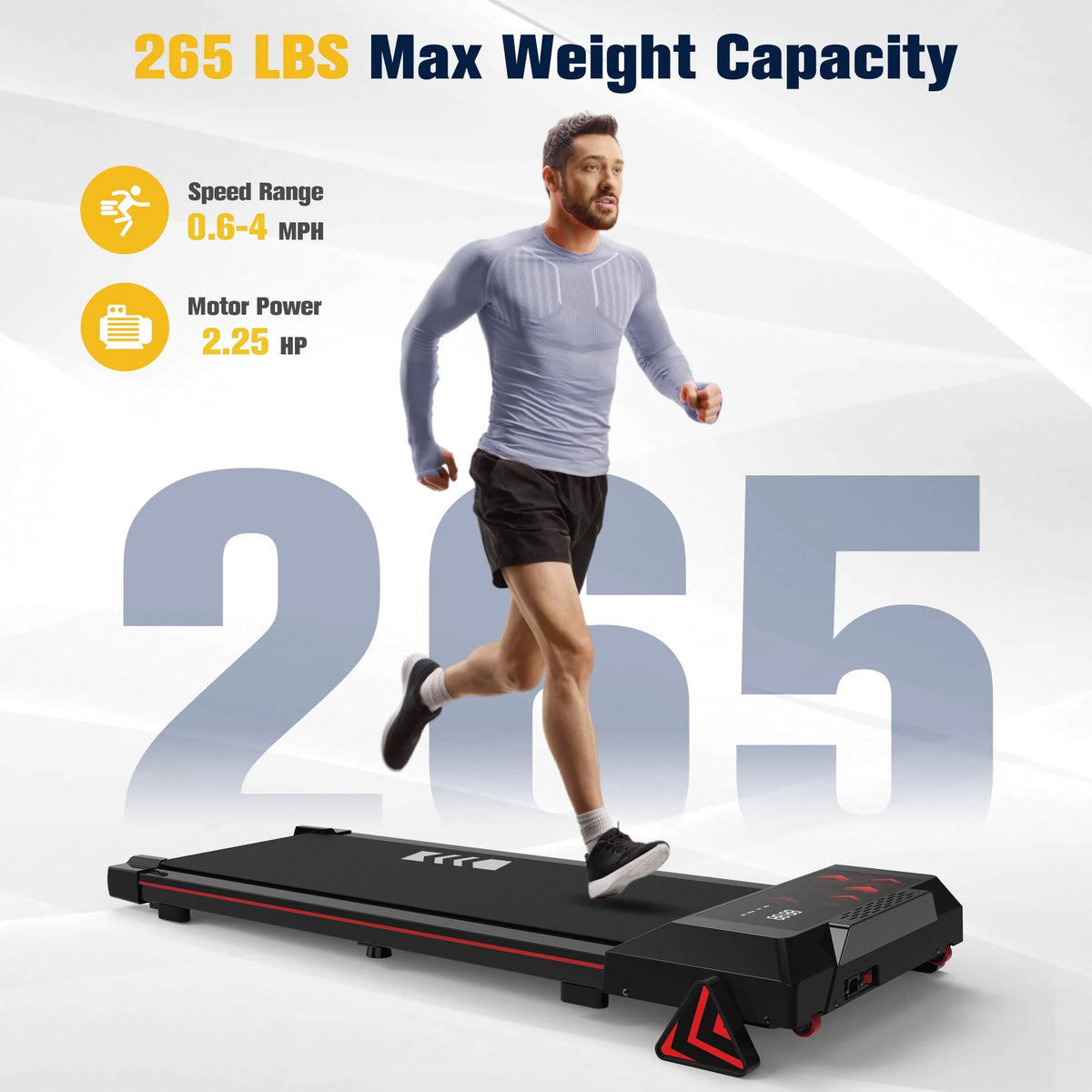 Black Portable Under Desk Treadmill W9253