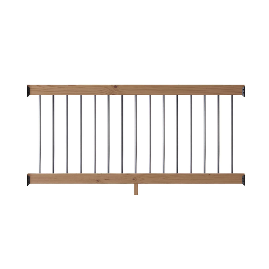 6 ft. Wood Railing Kit with Aluminum Round Balusters X897