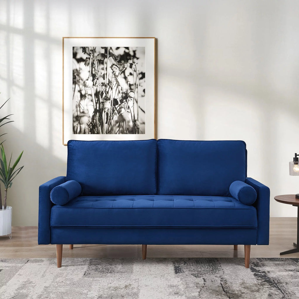69" Tufted Velvet Sofa with Bolster Pillows R131951