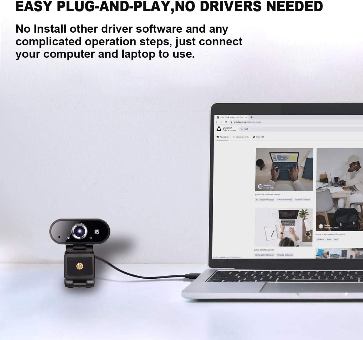 HD 1080P USB Webcam with Tripod and Privacy Cover, Pack of 2 E79621