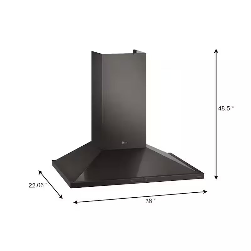 36 in. Smart Wall Mount Range Hood Black Stainless Steel L7549