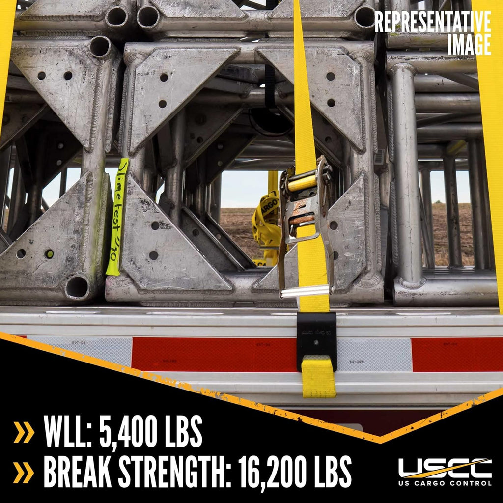 Yellow Fixed End Ratchet Straps U17680