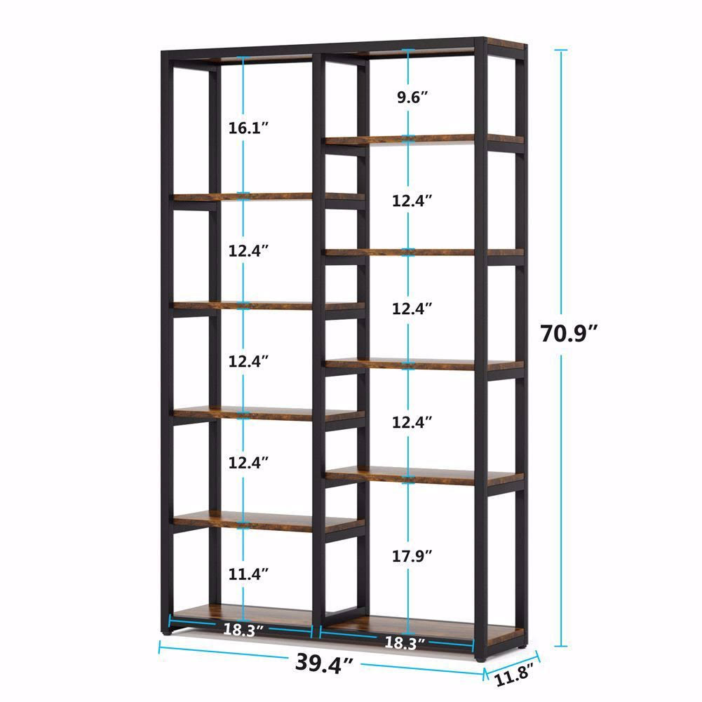 Industrial 10-Open Shelf Etagere Bookcase I675142