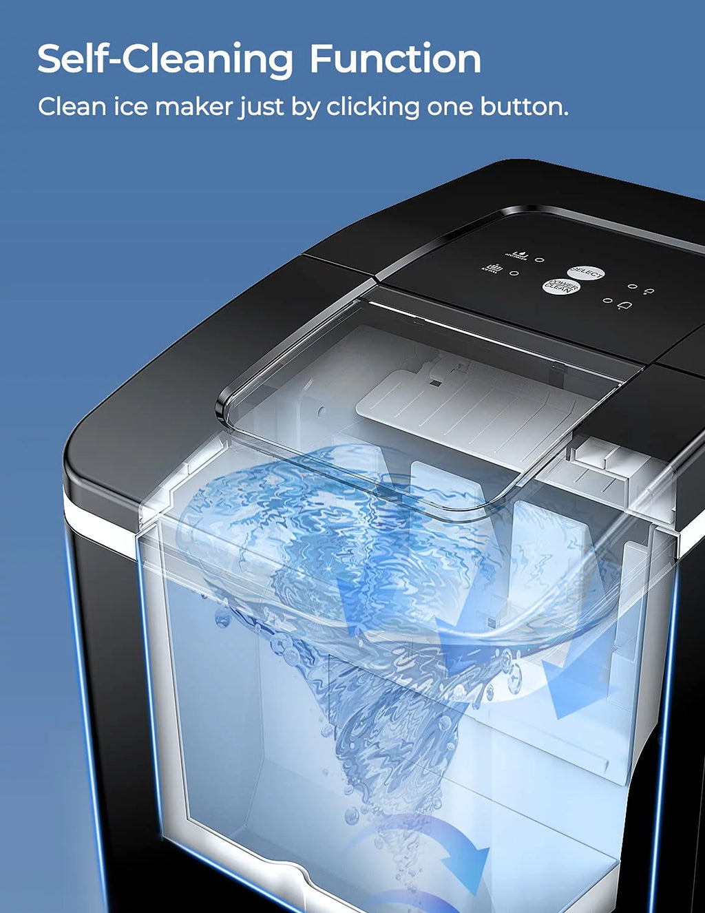 Countertop Ice Maker 2 Ice Sizes 28 lbs Self-Clean S61201