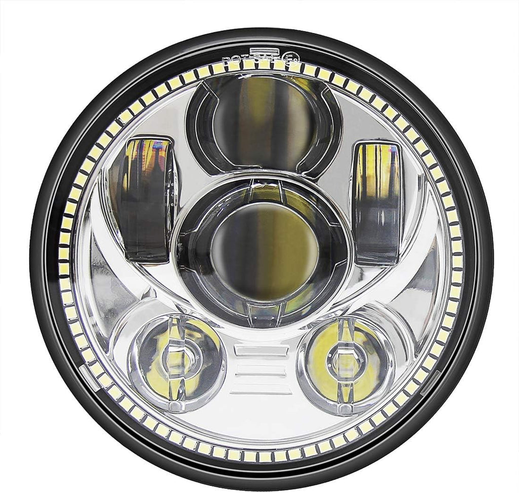 5.75 inch LED Headlight with Halo DRL Black Pack of 2 Z137
