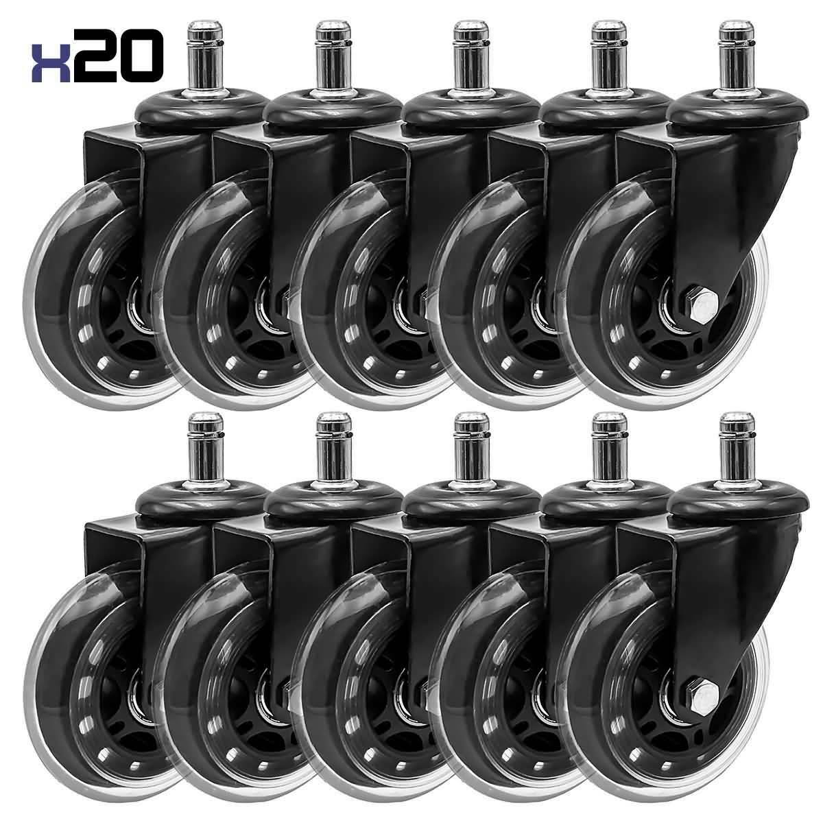 20 Pc Office Chair Caster Wheels Replacement 3 inch Q666