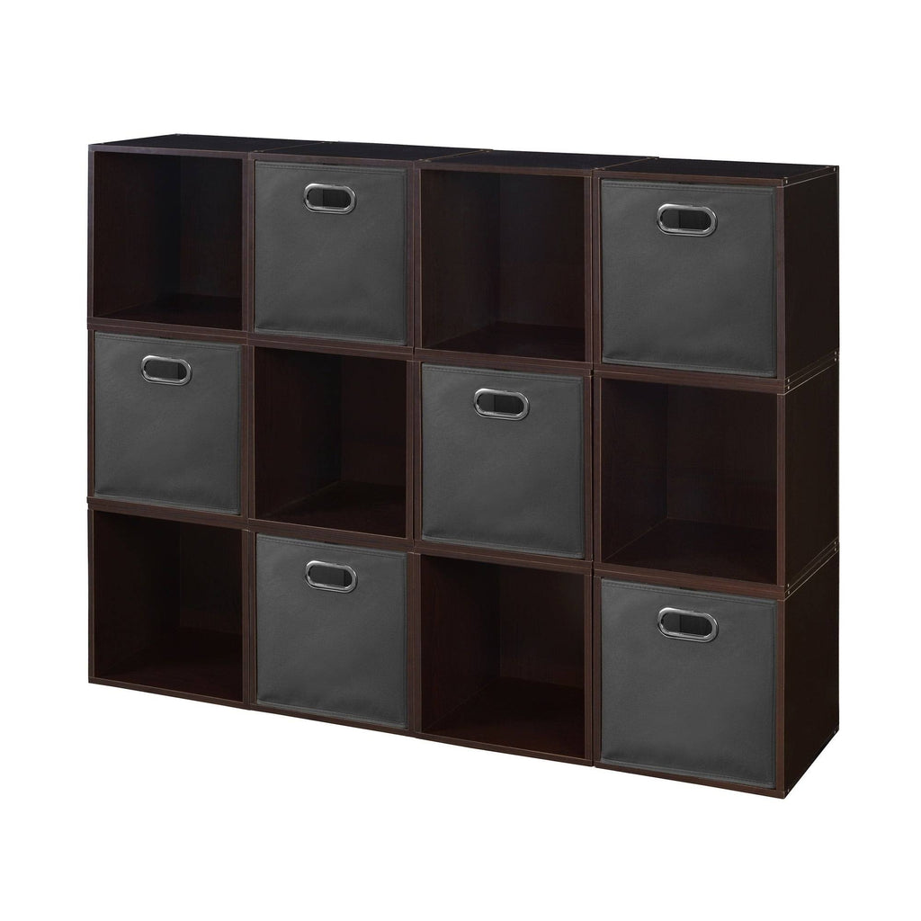 12 Cubes and 6 Canvas Bins Storage Set T416086