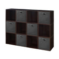 12 Cubes and 6 Canvas Bins Storage Set T416086