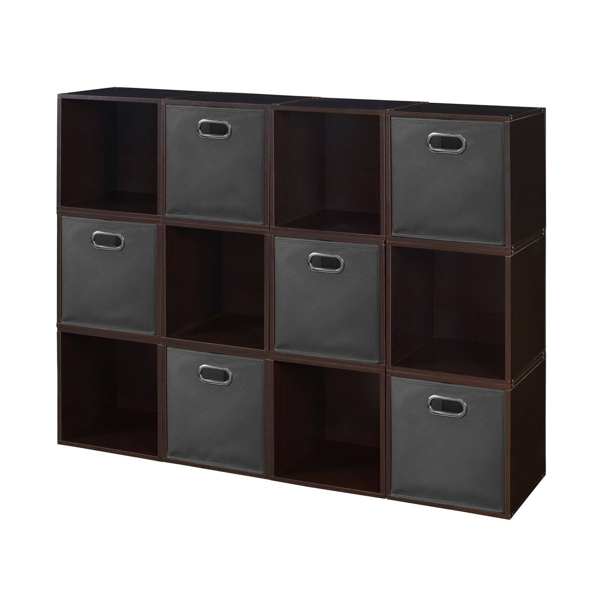 12 Cubes and 6 Canvas Bins Storage Set T416086