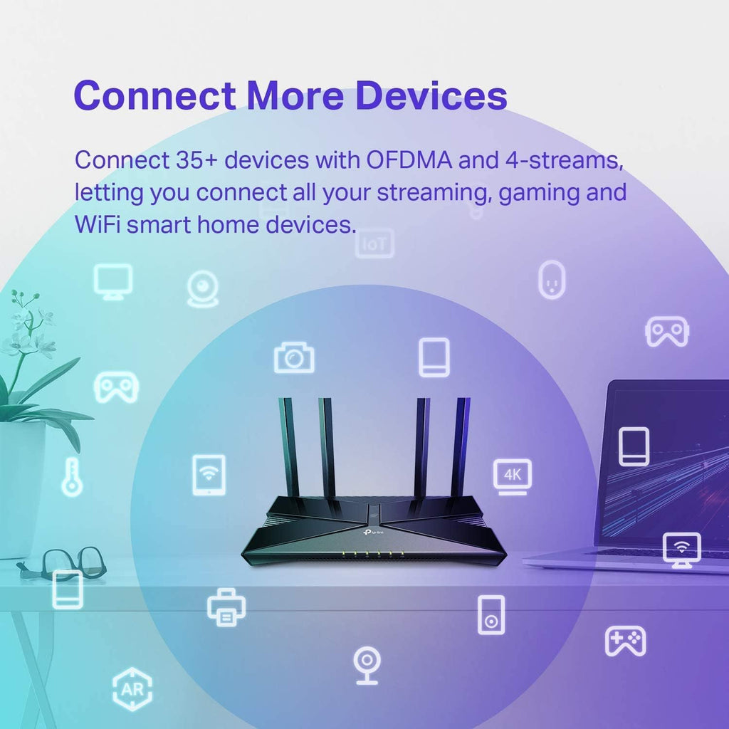 Certified Refurbished TP-Link Archer AX20 AX1800 Smart Dual-Band Wi-Fi 6 Router Pack of 2 B9964